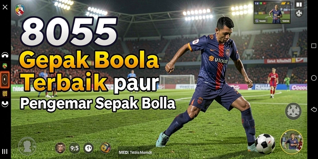 Tampilan menarik dari gameplay sepak bola di 8055.