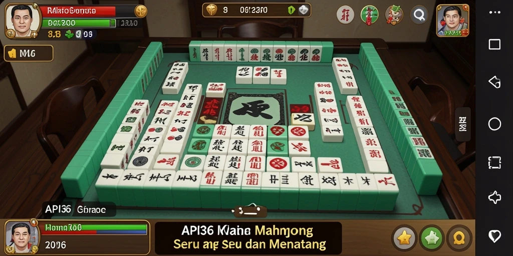 Screenshot gameplay API36 dengan desain tile Mahjong yang menarik.