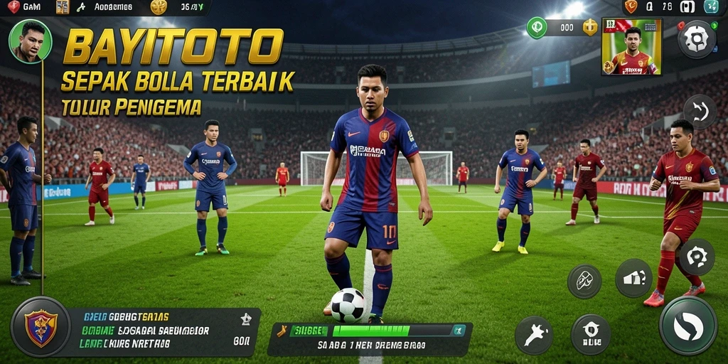 Tampilan gameplay menegangkan di lapangan sepak bola.