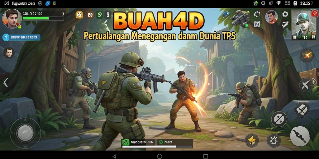 Tampilan gameplay menegangkan dari BUAH4D di dunia TPS.