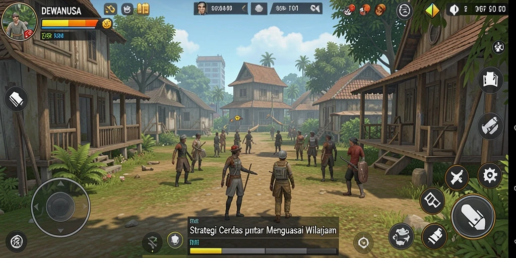 Tampilan gameplay menarik DEWANUSA dengan elemen strategi.