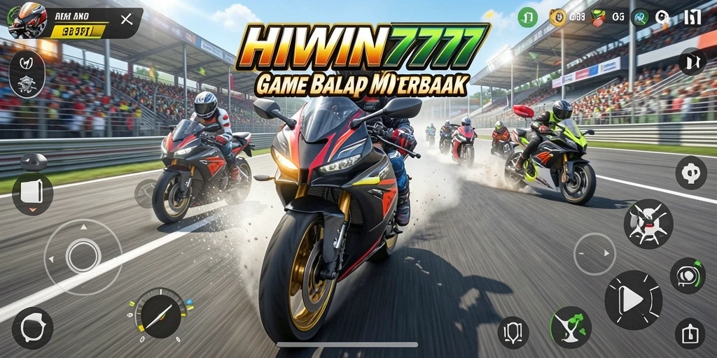Gameplay mendebarkan dalam balapan motor yang menantang.
