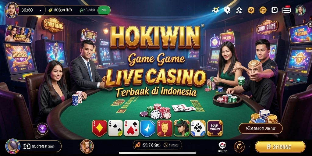 Gameplay HOKIWIN dengan dealer profesional dan suasana kasino nyata.