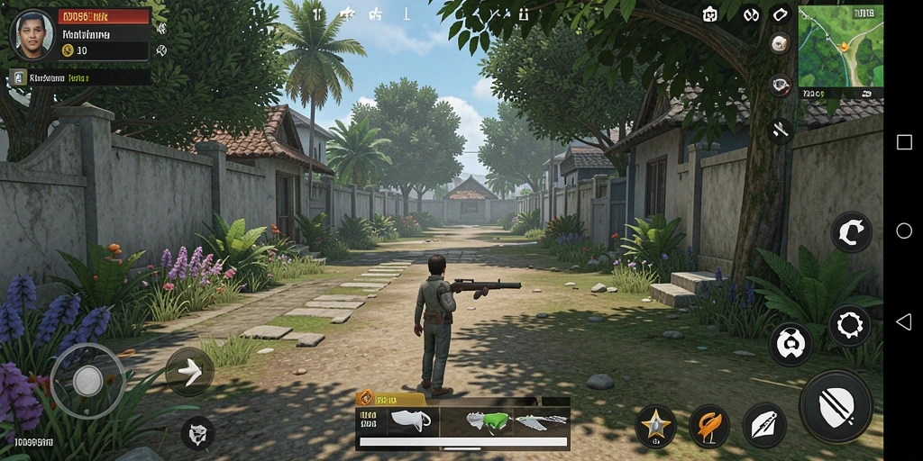 Screenshot tampilan gameplay ID098 yang menampilkan berbagai aktivitas simulasi.