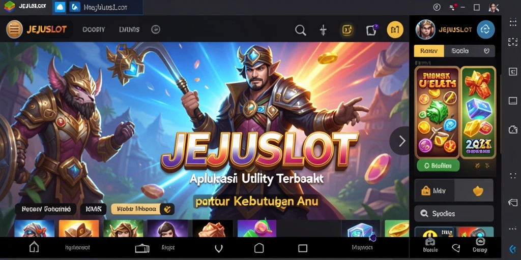Tampilan antarmuka aplikasi JEJUSLOT yang modern dan fungsional.