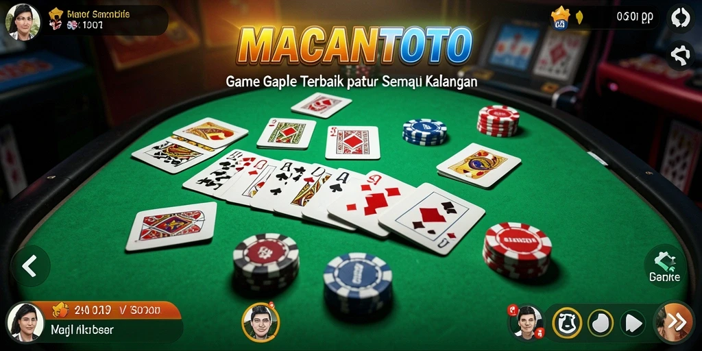 Tangkapan layar utama MACANTOTO menampilkan gameplay seru Gaple.