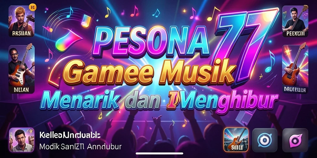 Screenshot PESONA77 menunjukkan gameplay musik yang interaktif dan seru.