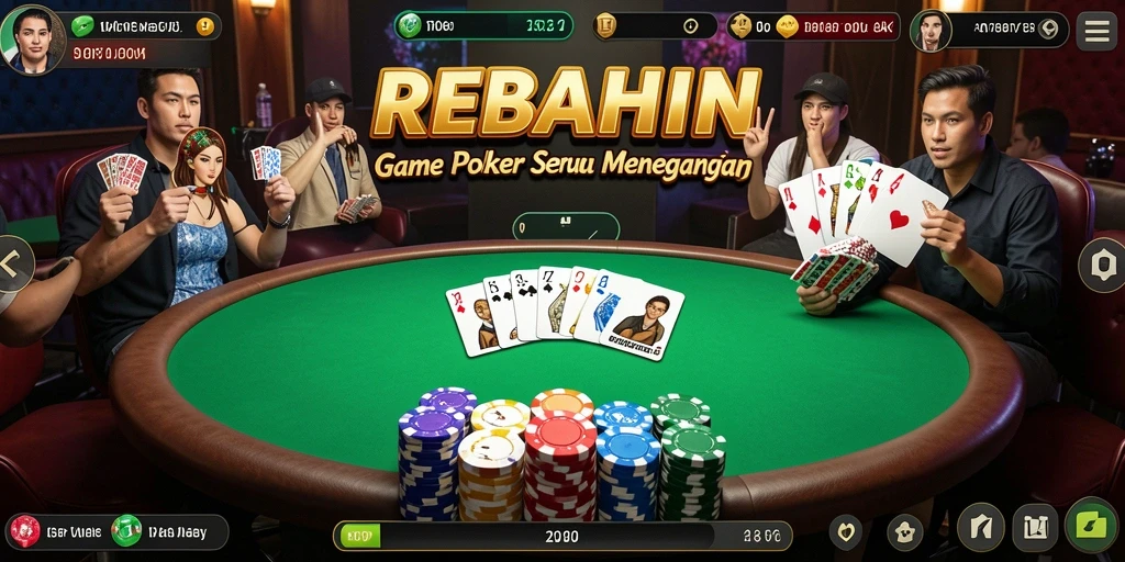 Tampilan gameplay Poker di REBAHIN yang seru dan menegangkan.