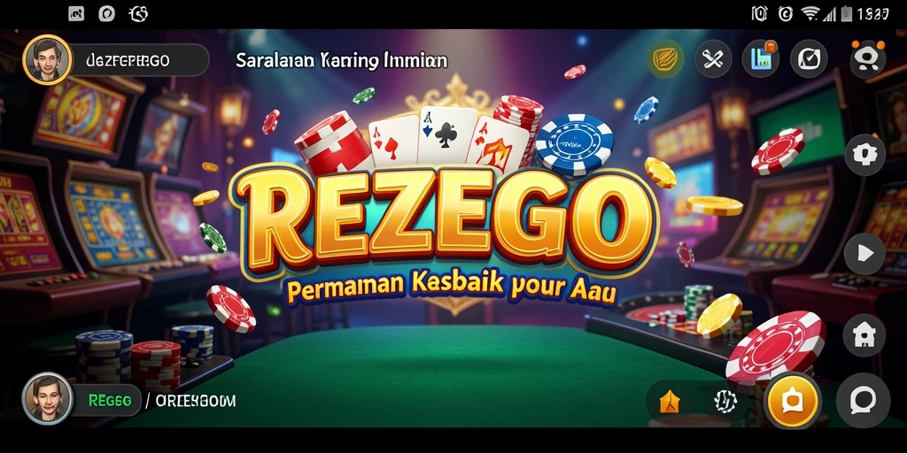 Tampilan screenshot gameplay <strong>REZEGO</strong> yang menampilkan suasana Kasino yang menegangkan.