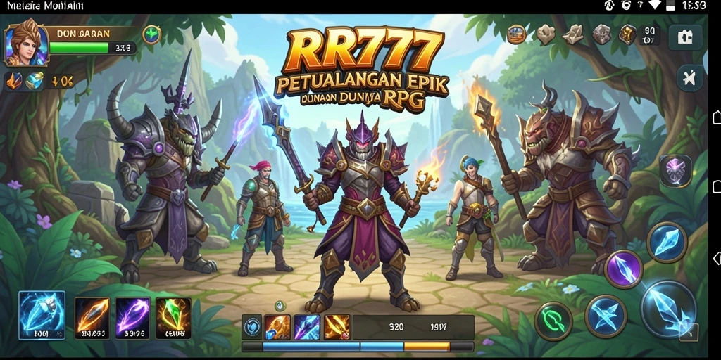 Tampilan gameplay RPG yang memukau dalam RR777.