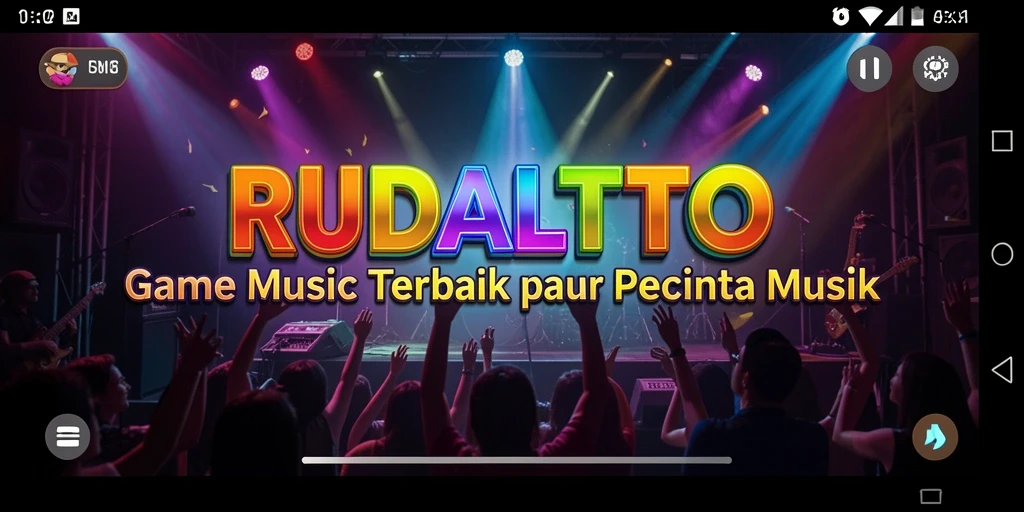 Tampilan gameplay interaktif RUDALTOTO yang penuh musik dan keseruan.