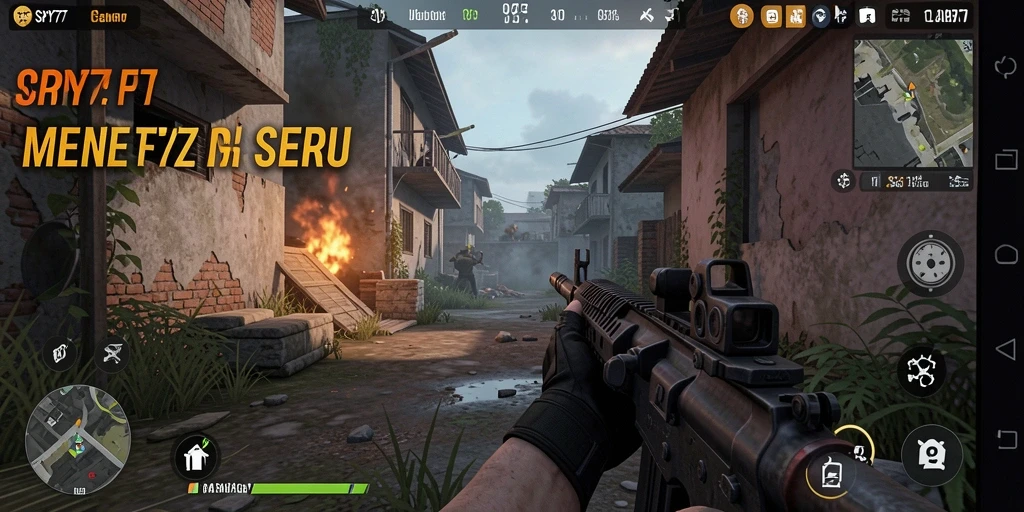 Gameplay intens dalam SPY77 menunjukkan aksi tembak-menembak yang seru.