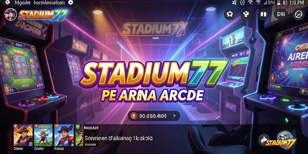 Tampilan dinamis saat bertanding di STADIUM77 dengan gameplay Arcade yang seru.
