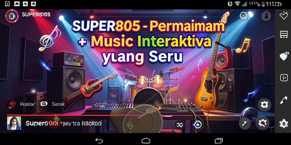 Screenshot gameplay menunjukkan keberagaman lagu dalam SUPER805.