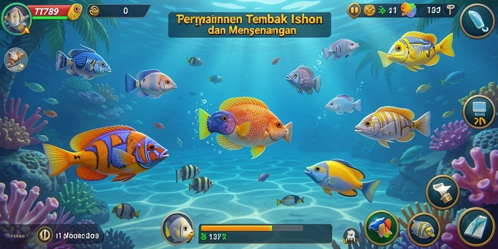 Screenshot utama TT789 menampilkan gameplay seru tembak ikan.