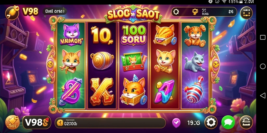 Screenshot gameplay V98 menampilkan momen seru saat berputar di slot.