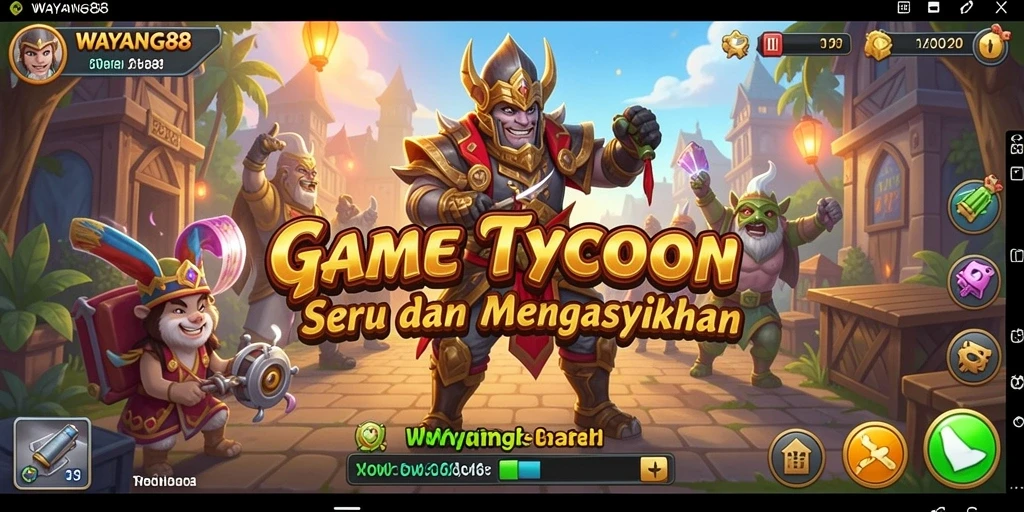 Tampilan gameplay menarik dari WAYANG88 dengan elemen Tycoon yang kental.